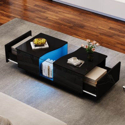 Black LED Coffee Table