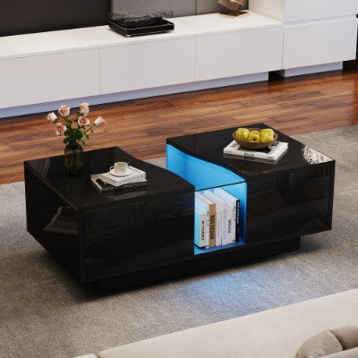 Black LED Coffee Table