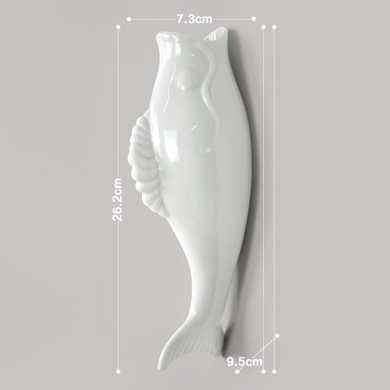 Ceramic White Goldfish Wall Decoration Vase