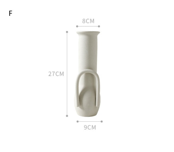 White Nordic Ceramic Minimal Modern Vase