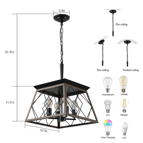 Details for Modern Fancy Chandelier Metal Cage Lamp