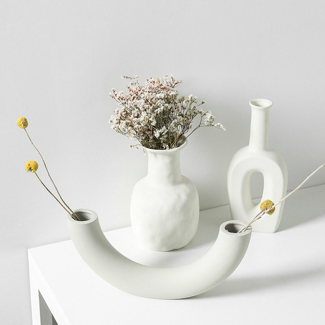White Nordic Ceramic Minimal Modern Vase