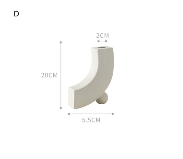 White Nordic Ceramic Minimal Modern Vase