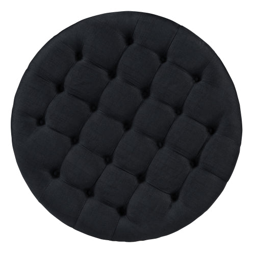 Modern Ottoman Black Garment and Wood Coffee Table