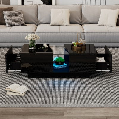 Black LED Coffee Table