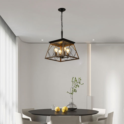Modern Fancy Chandelier Metal Cage Lamp