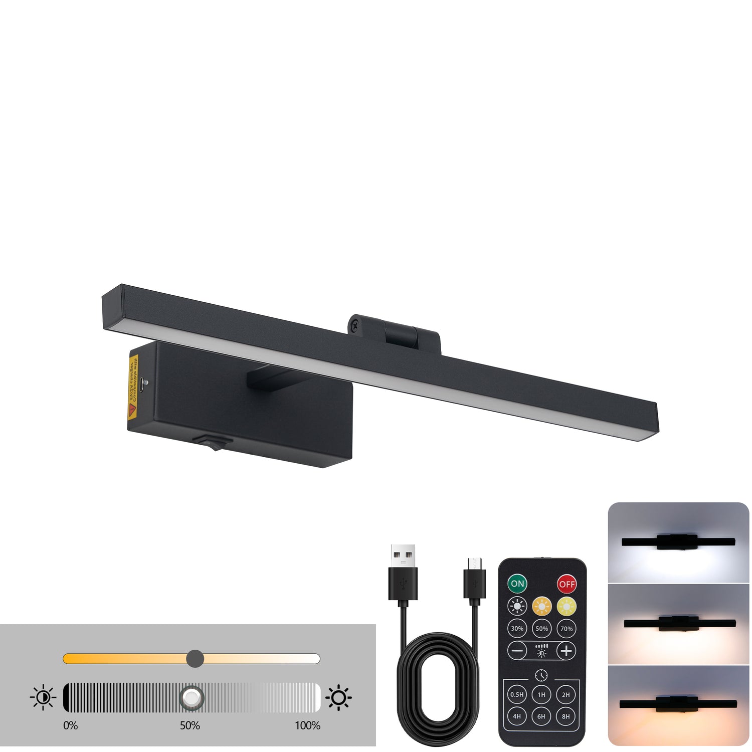 Modern Rectangluar Decorative LED Black Vanity Light