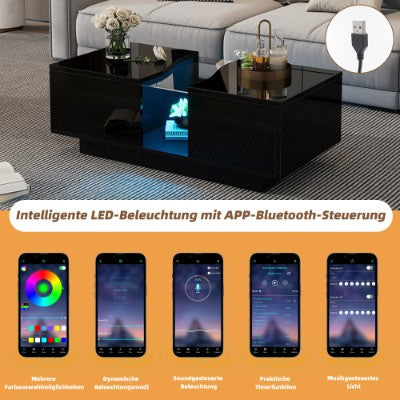 Black LED Coffee Table
