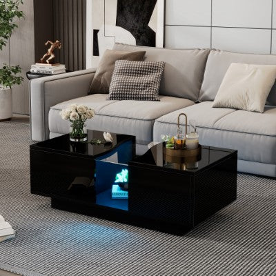 Black LED Coffee Table