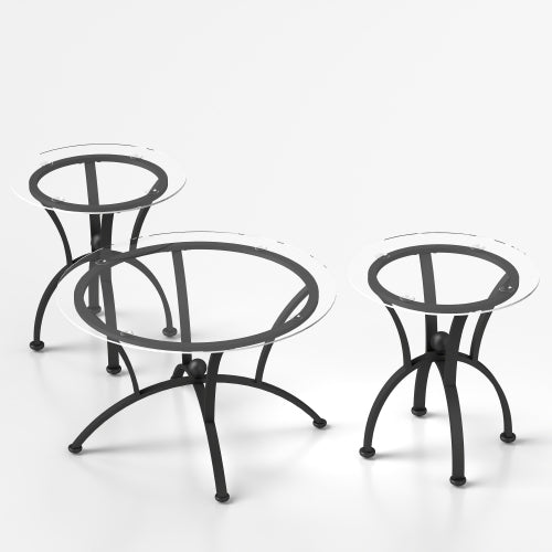 Modern Tempered Glass 3-piece Coffee Table