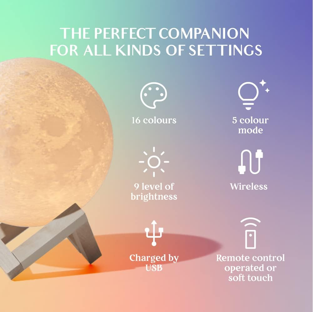 Night LED Moon Lamp - 16 Colors
