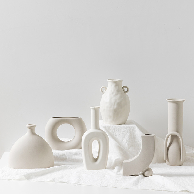 White Nordic Ceramic Minimal Modern Vase