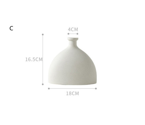 White Nordic Ceramic Minimal Modern Vase