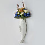 Ceramic White Goldfish Wall Decoration Vase