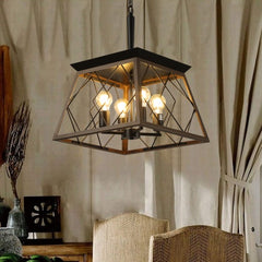 Modern Fancy Chandelier Metal Cage Lamp