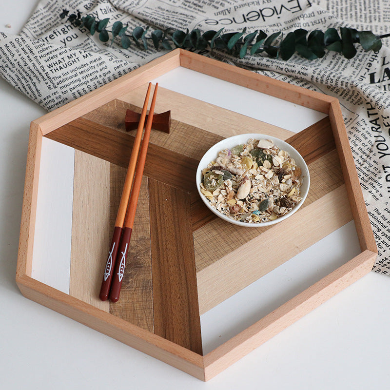 Wooden Modern Hexagon Kitchen Tray