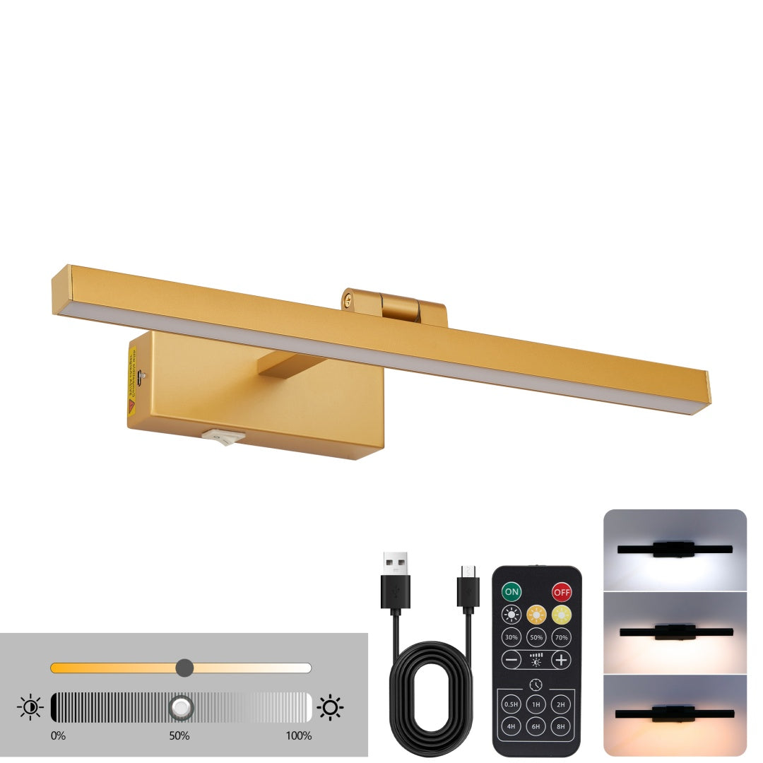 Modern Rectangluar Decorative LED Gold Vanity Light