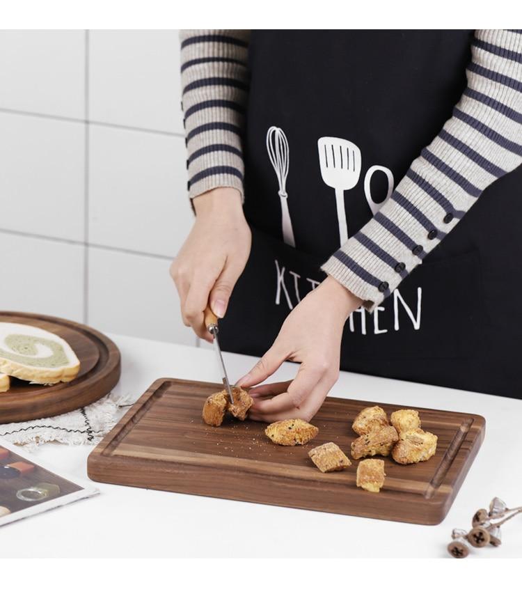 Black Walnut Wood Modern Round Cutting Board