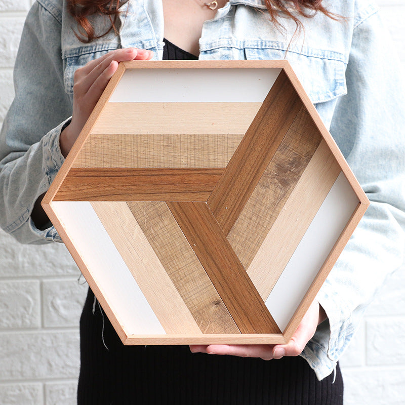 Wooden Modern Hexagon Kitchen Tray