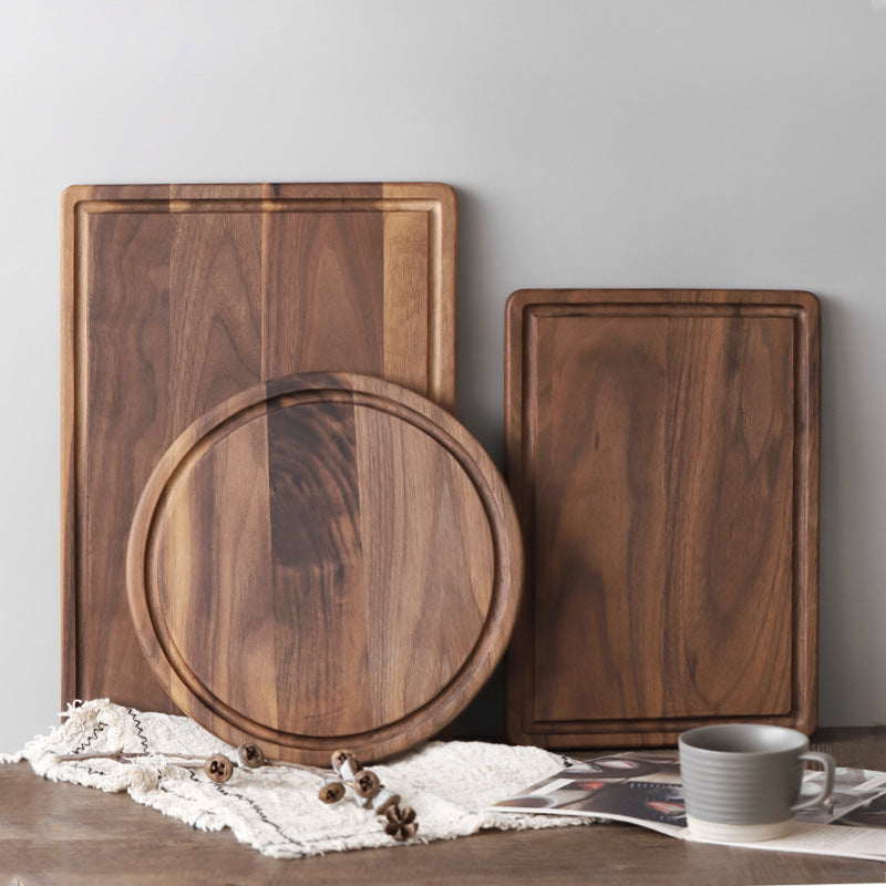 Black Walnut Wood Modern Round Cutting Board
