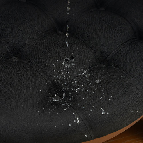 Modern Ottoman Black Garment and Wood Coffee Table