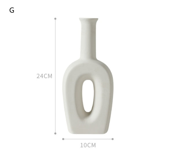 White Nordic Ceramic Minimal Modern Vase