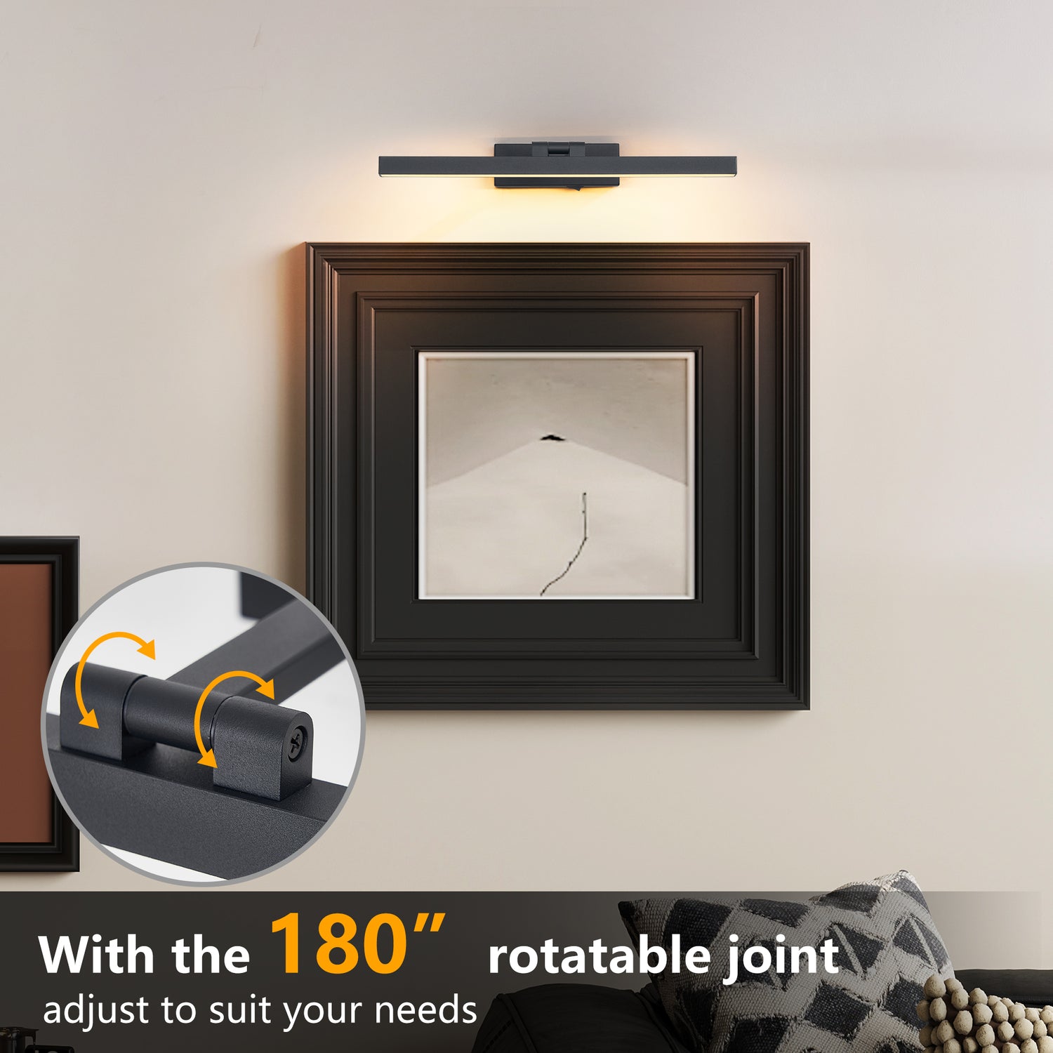 Modern Rectangluar Decorative LED Black Vanity Light