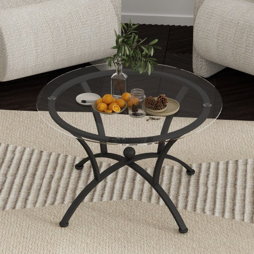 Modern Tempered Glass 3-piece Coffee Table