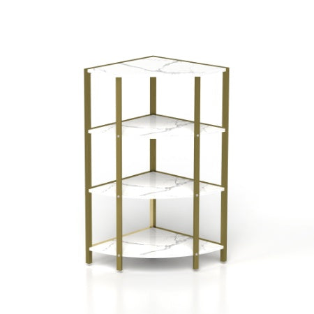 Luxury Corner 4-tier Green and Gold Storage Shelf