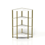 Luxury Corner 4-tier Green and Gold Storage Shelf