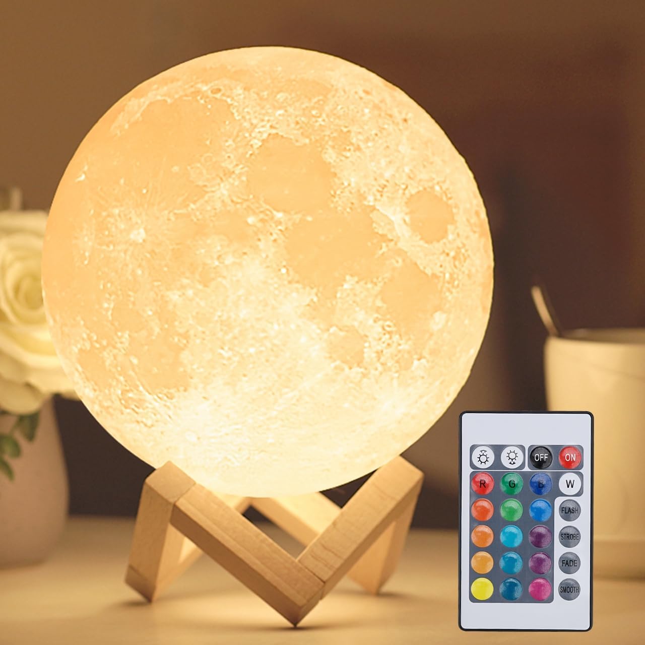 Night LED Moon Lamp - 16 Colors