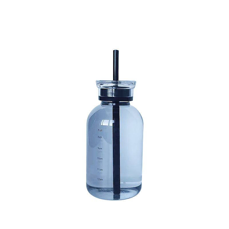 Double Lid Time Scale Tumbler Office Large Capacity Straw Cup High Appearance Level Water Cup